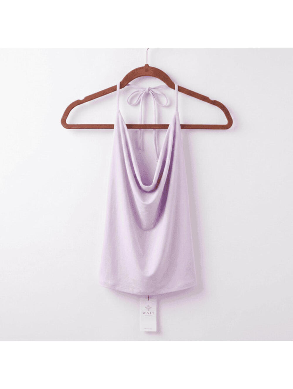 NWT WAYF Where Are You From Women's XL Purple Cowl Neck Halter Top Backless